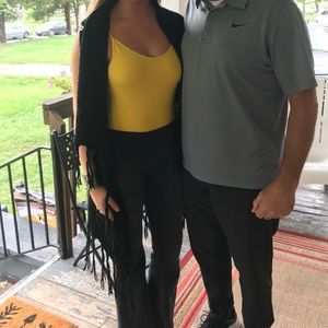 Long black fringe cardigan